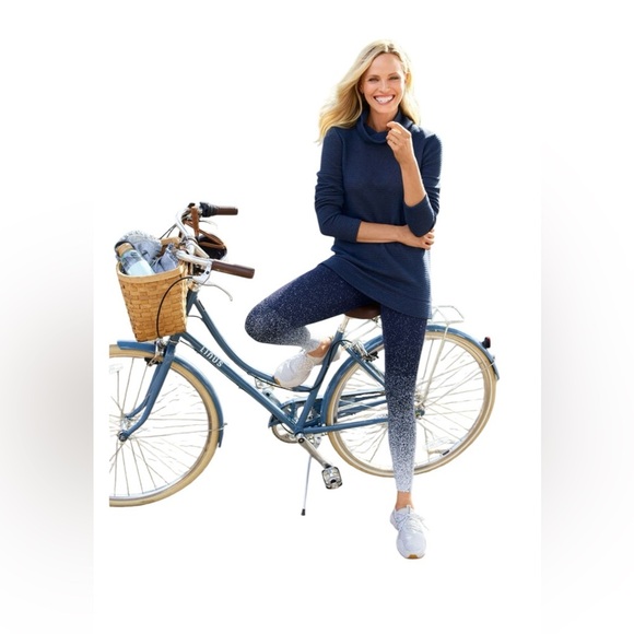 T By TALBOTS STARDUST LEGGINGS BUNDLE Size XS NAVY AND WHITE BLACK AND WHITE - Picture 2 of 15